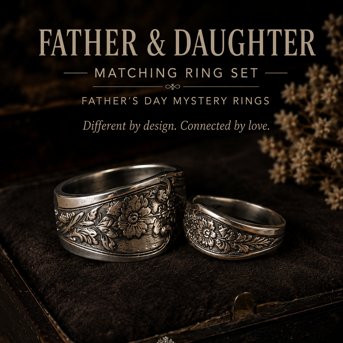 Father & Daughter Matching rings ( Fathers Day Mystery)