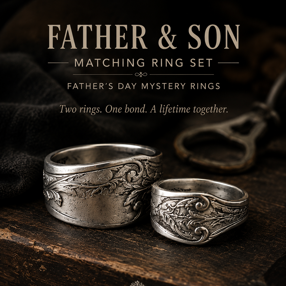 Father & Son Matching rings ( Fathers Day Mystery)