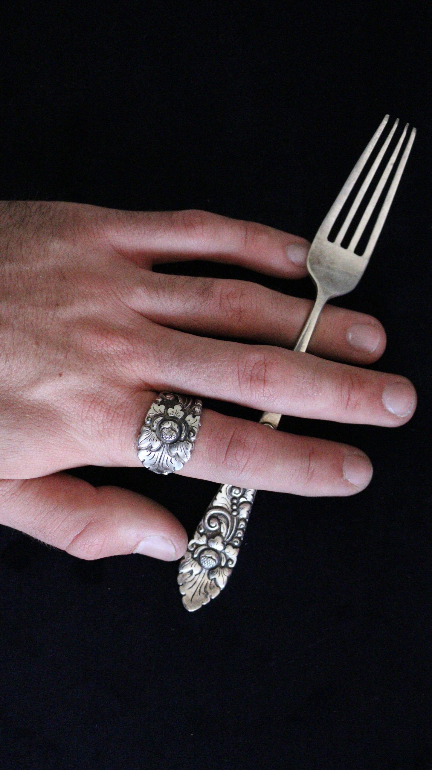 Vintage Silver Mystery Ring With Pendant