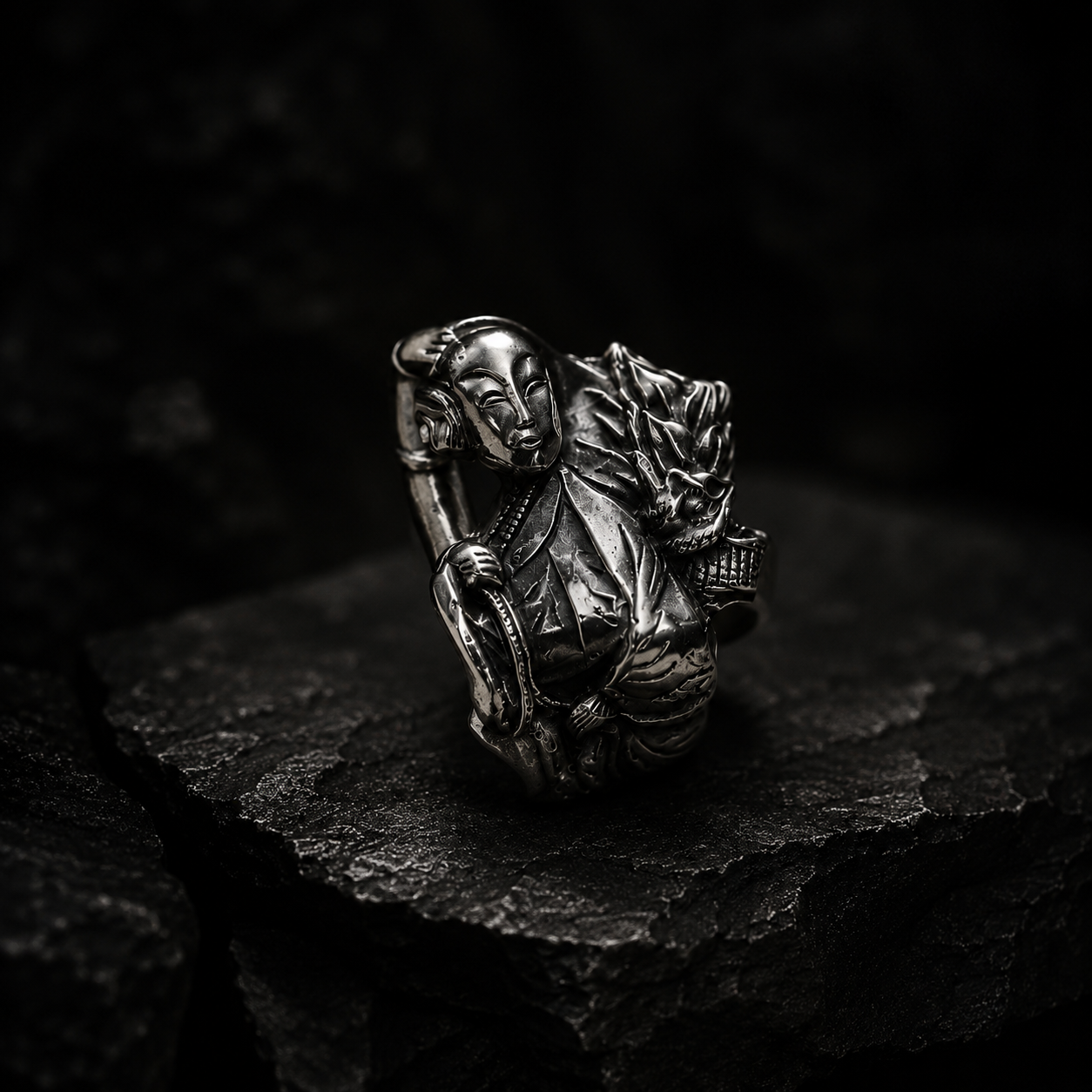 Statement Silver Mystery Ring
